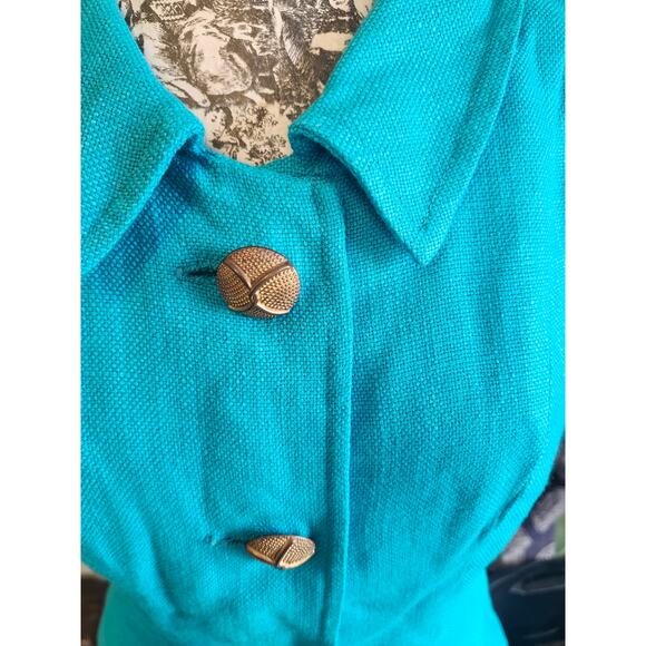 DONNA MORGAN 2pc teal short sleeve suit sz 6 **read*** - Picture 3 of 13